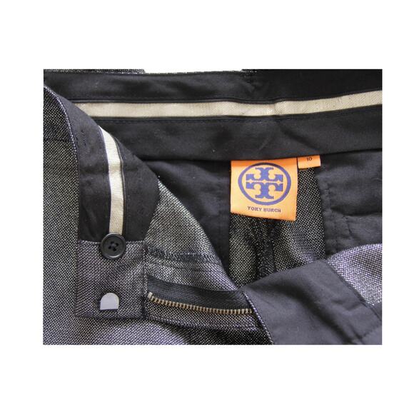 Tory Burch Pant Suit Size 8/10 Jacket Pants Metallic Gray Shimmer 2 Piece Outfit - Picture 12 of 12